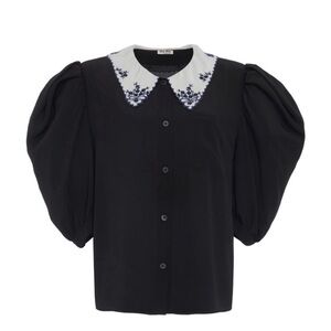 Miu Miu Contrast Button Down Top